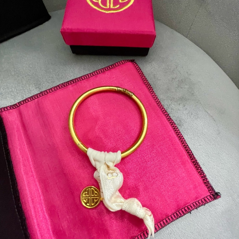 Budhagirl gold AWB with silk box, pouch, signature BDG hair elastic w/gold charm